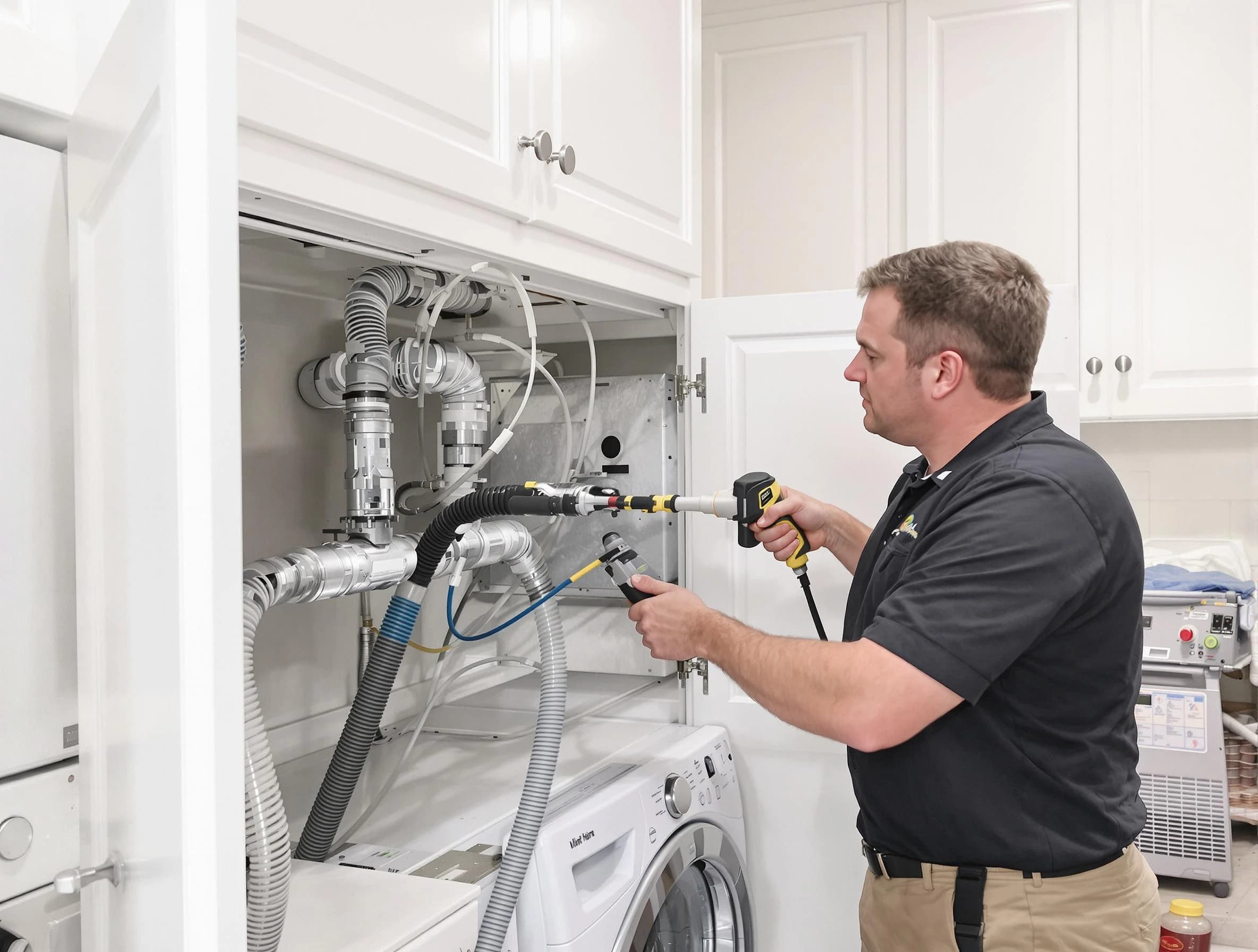 Lake View Dryer Vent Cleaning professional removing severe blockage from a clogged dryer vent in Lake View