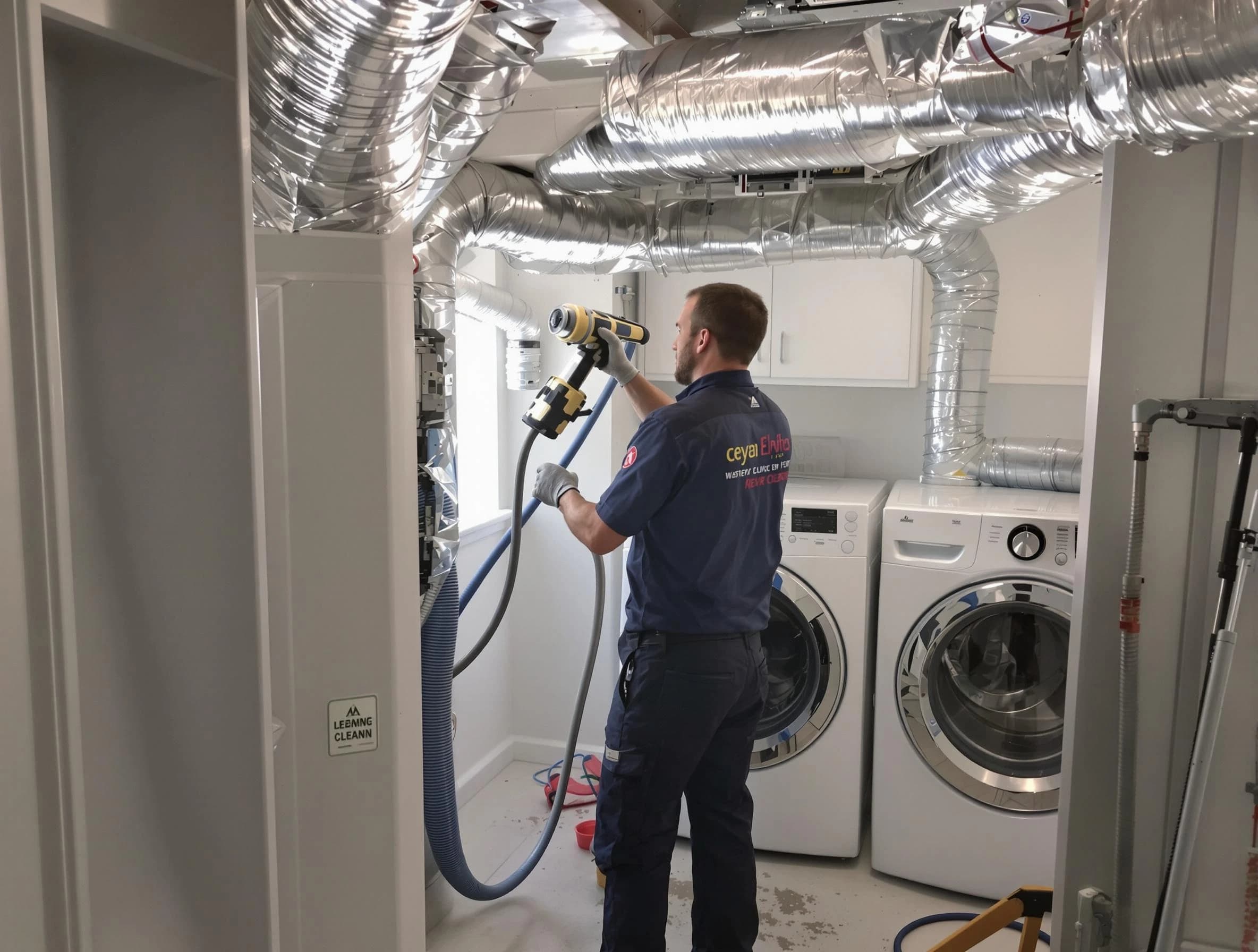 Lake View Dryer Vent Cleaning specialist using advanced equipment for thorough duct cleaning in Lake View
