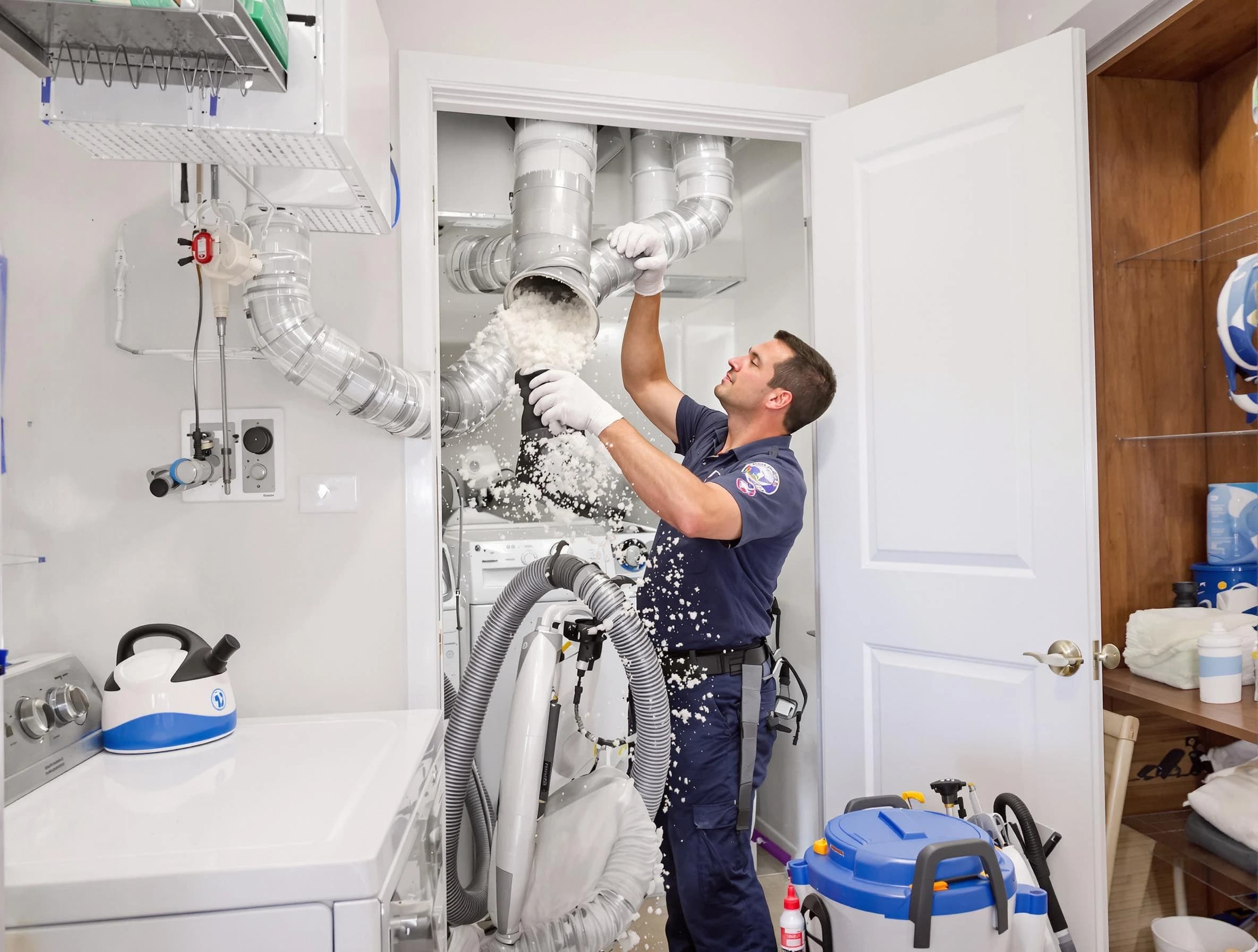 Lake View Dryer Vent Cleaning technician delivering thorough residential dryer vent cleaning service in Lake View